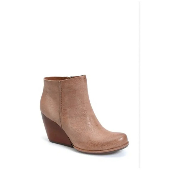 Kork-Ease Shoes - Kork Ease Women's Natalya Wedge Bootie Natural Brown Tan Camel Leather Sz 9.5